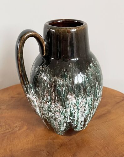 Vase en céramique vintage Scheurich 414-16 Fat Lava
