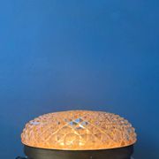 Mid-Century recessed ceiling light in crystal glass