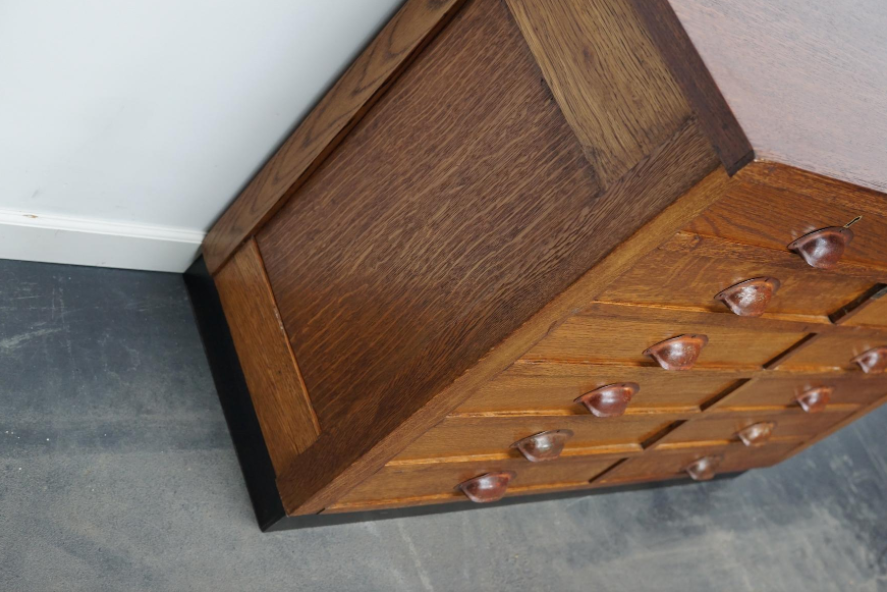 Dutch apothecary furniture in oak mid-twentieth century