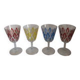 Vintage Arlequin crystal footed glasses