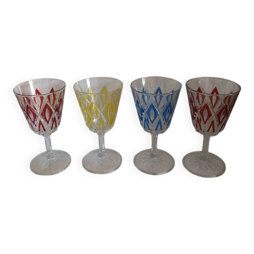 Vintage Arlequin crystal footed glasses