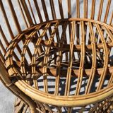 Emmanuelle-style wicker armchair, 20th century