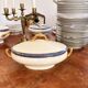 Small Soup Tureen Porcelain Limoges Blue Gold Betoule & Legrand France 1/2