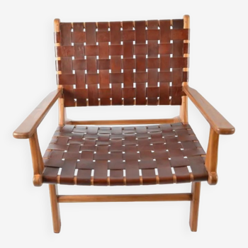 Olivier de schrijver brown leather armchair signed and numbered circa 1990