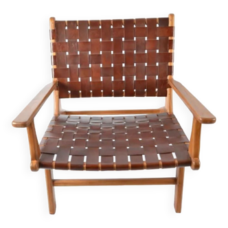 Olivier de schrijver brown leather armchair signed and numbered circa 1990