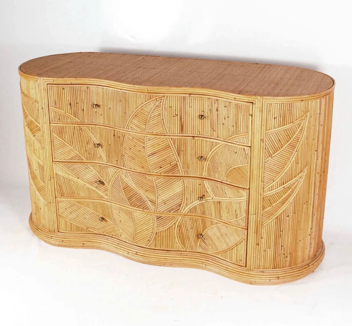 Commode à 4 tiroirs en rotin
