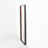 Large vintage mirror with teak and metal frame, 1960's 37x114cm