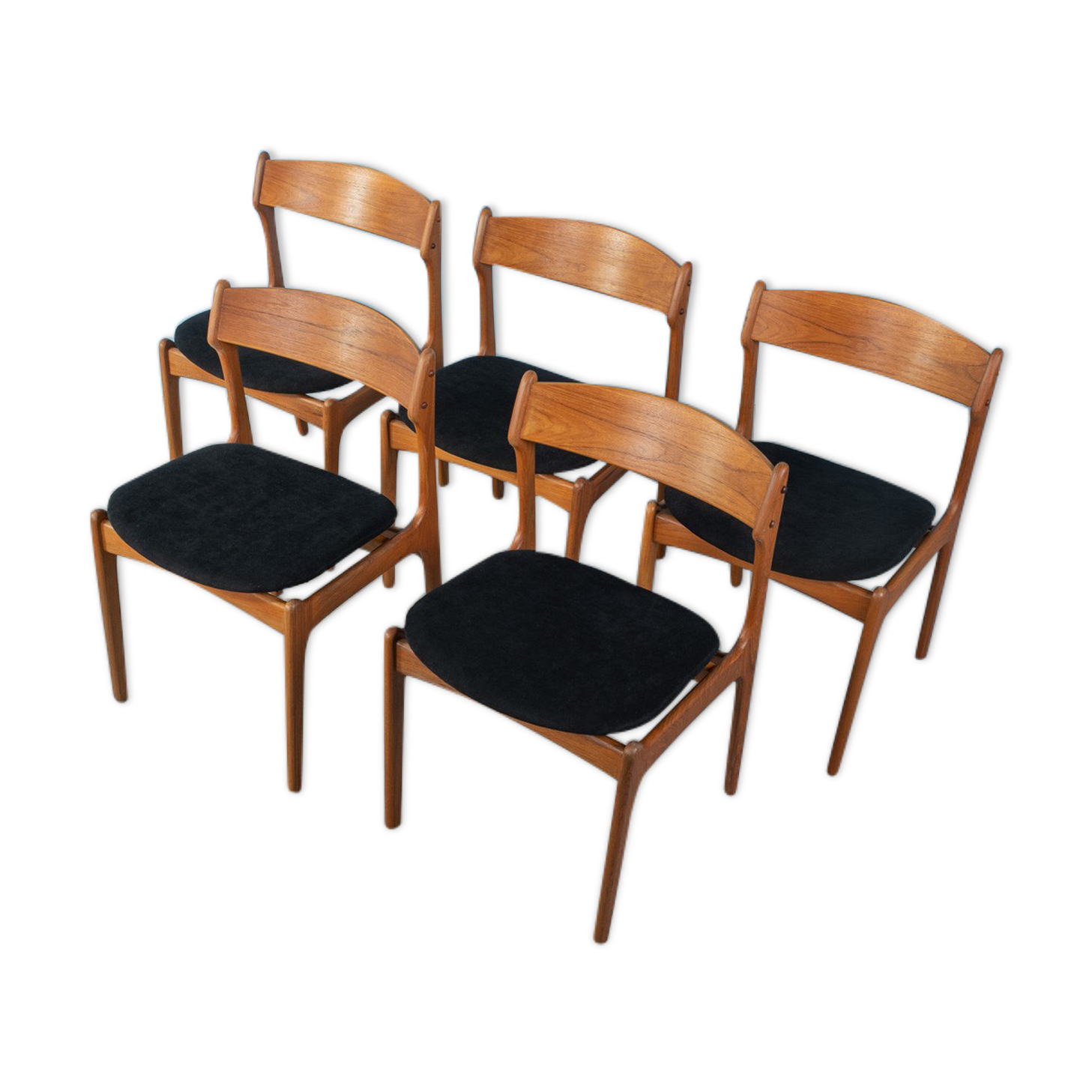 1950s dining chairs, Erik Buch