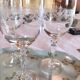 5 crystal stemmed glasses, ancient crystal of Arques,- Dampierre model