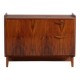 Mid-century walnut veneer sideboard with triangular handles – Czechoslovakia, circa 1960