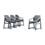Set of 4 chairs fabric pied de poule anni' 60 vintage modern
