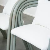 Set of 4 new upholstered vintage design dining chairs from the 1970s by Axel Enthoven for Rohé