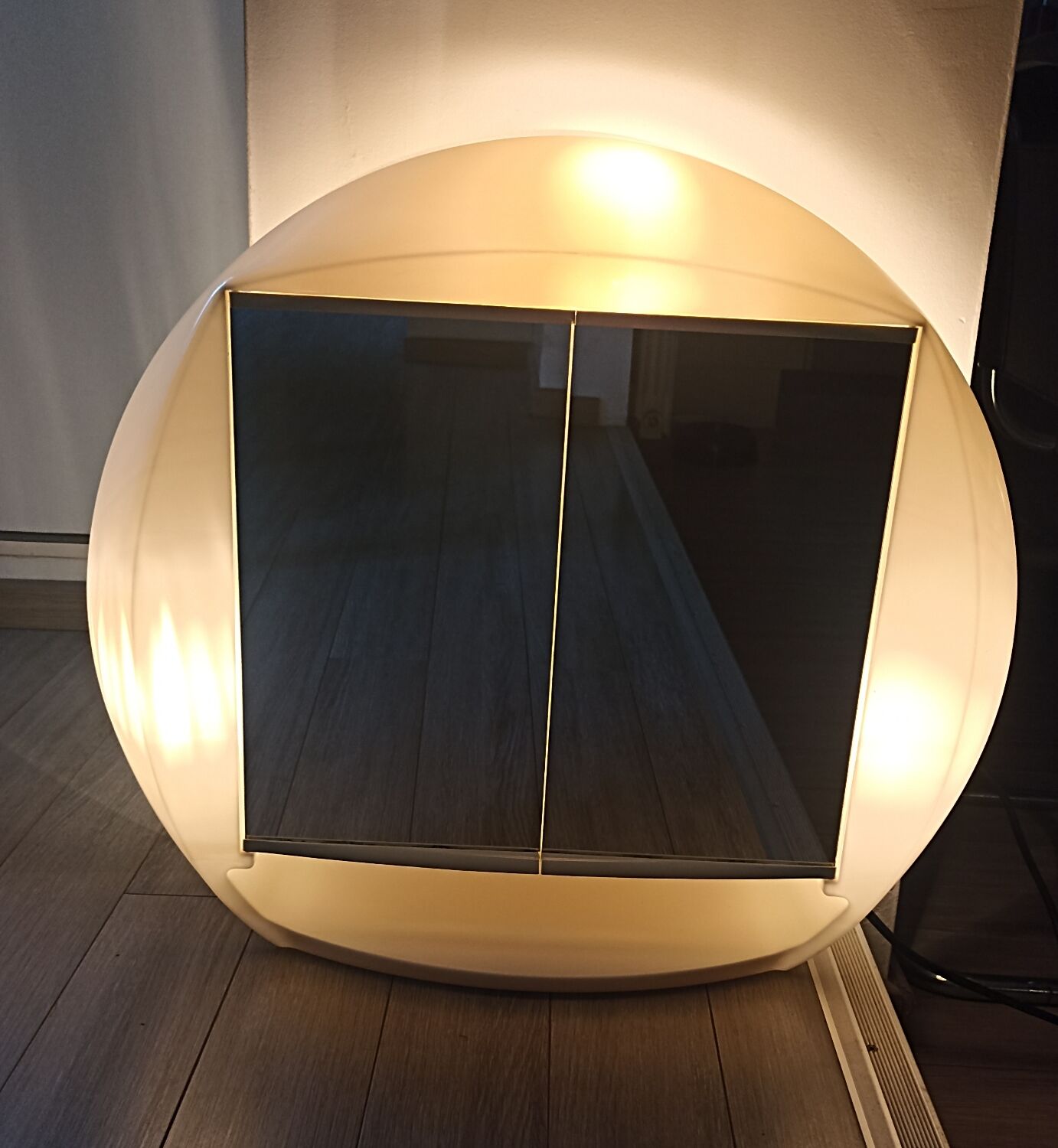 Illuminated mirror bathroom cabinet