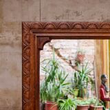 Carved wooden mirror 149x95cm