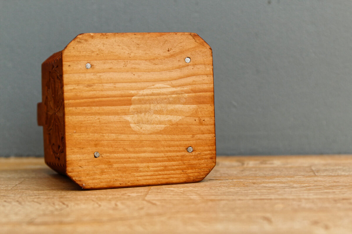 Carved wooden salt box, Savoie, Queyras