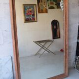 Large antique mirror in patinated wood h170cm