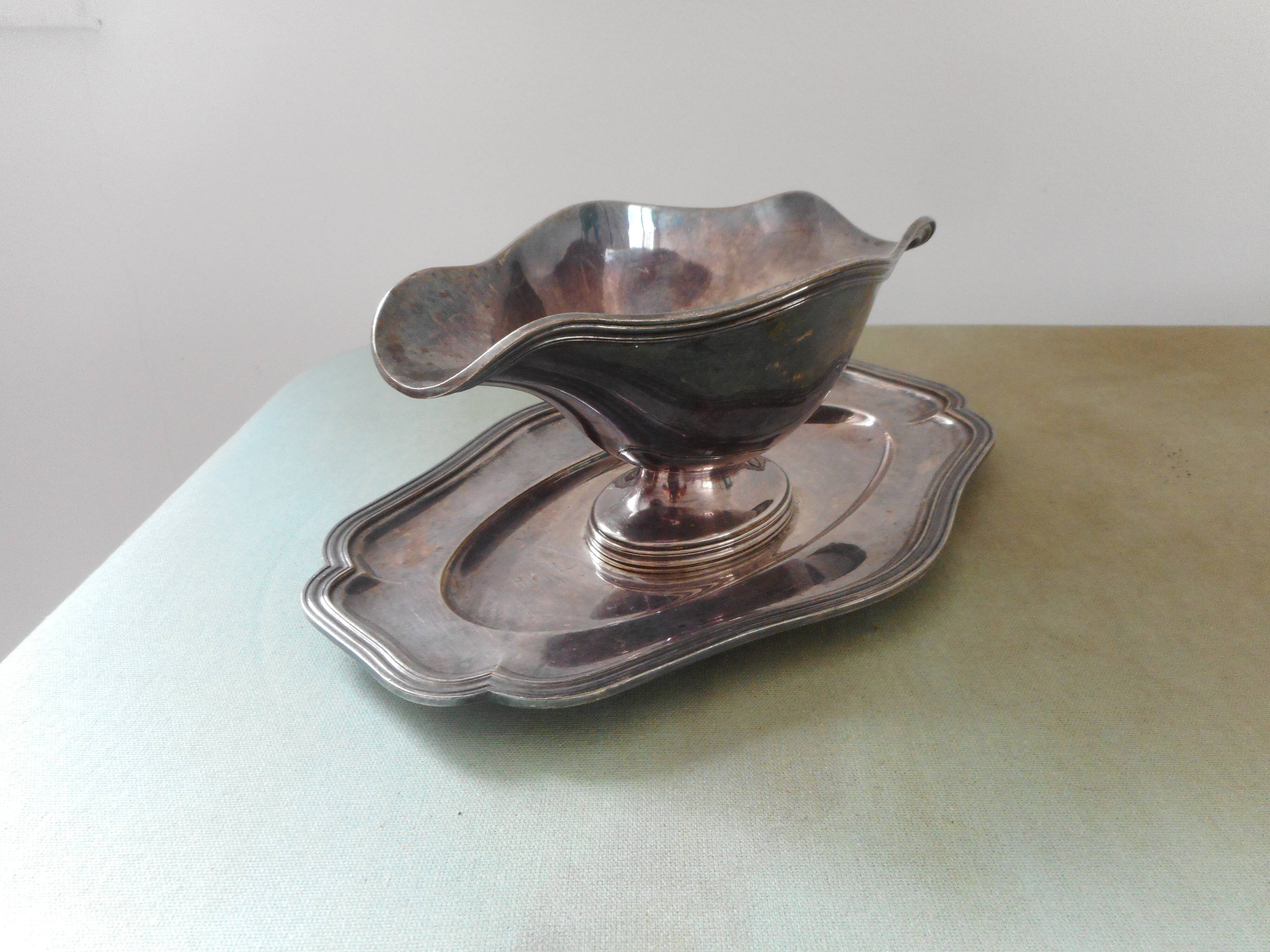 Silver plated sauce boat