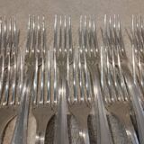 12 silver-plated table forks by Christofle America