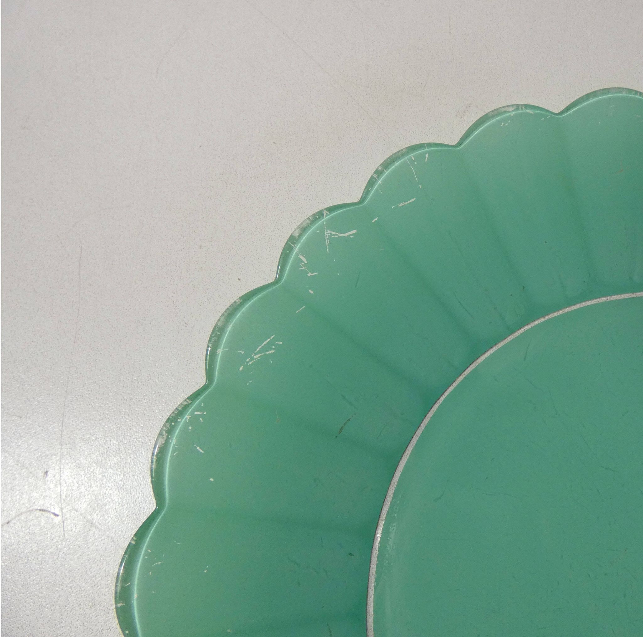 Vintage mint flower Duralex cake dish