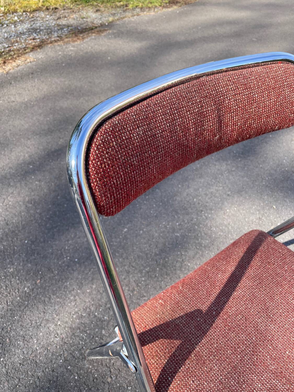 Souvignet 1970 stainless steel folding chair