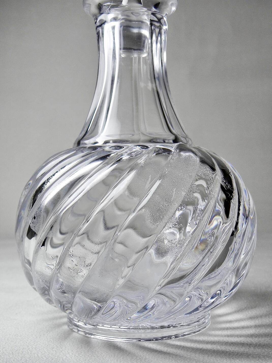 Small old Baccarat crystal carafe, Bambou/Tors model, early 20th century