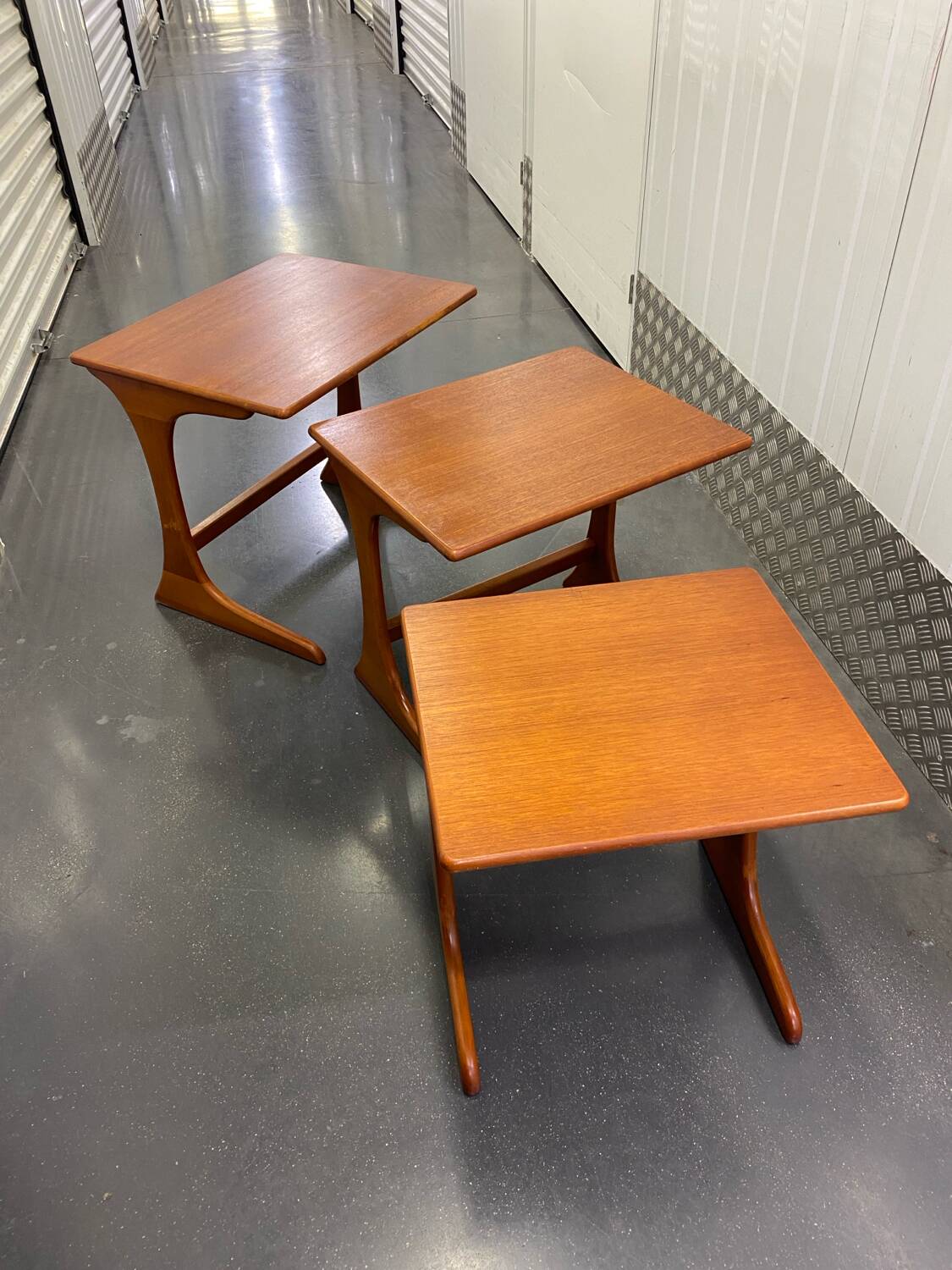 Teak nesting tables set of 3 circa 1960