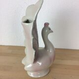 Vase zoomorphe Paon rose vintage