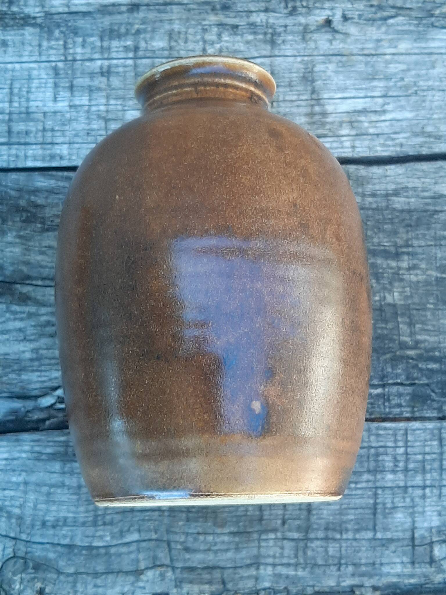 Brown vase signed Barotte