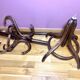 Coat rack on curved wooden stand, Baumann or Thonet style parrot