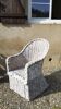 White rattan armchair