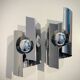 Set of 2 Space Age 1970s wall lights inspired by Oxar lamps