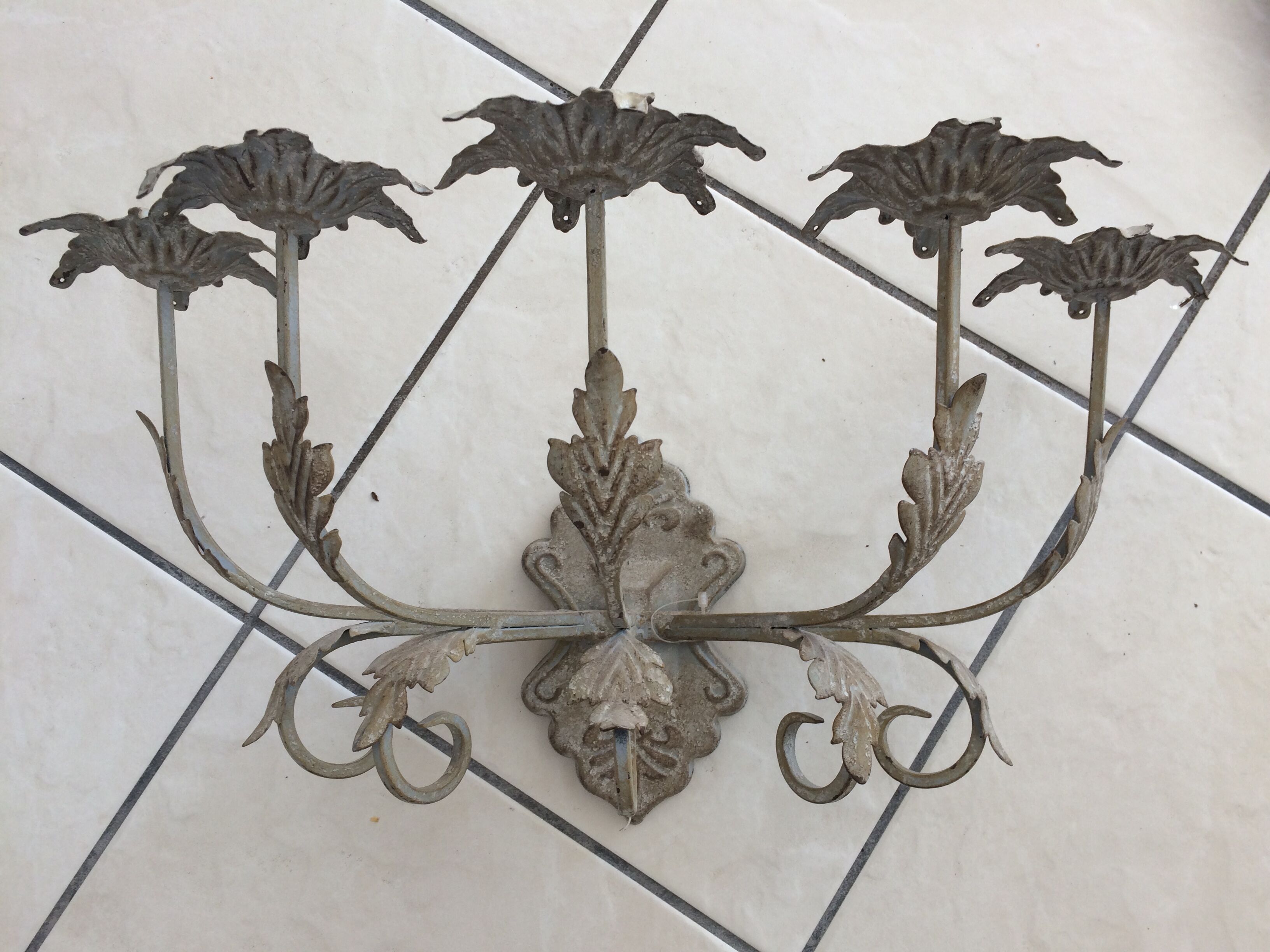 Patina gray wall candlestick 1975