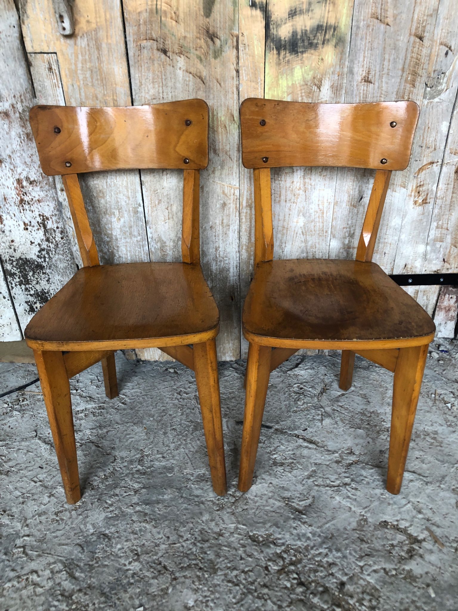 Pair of bistro chair luterma vintage wood