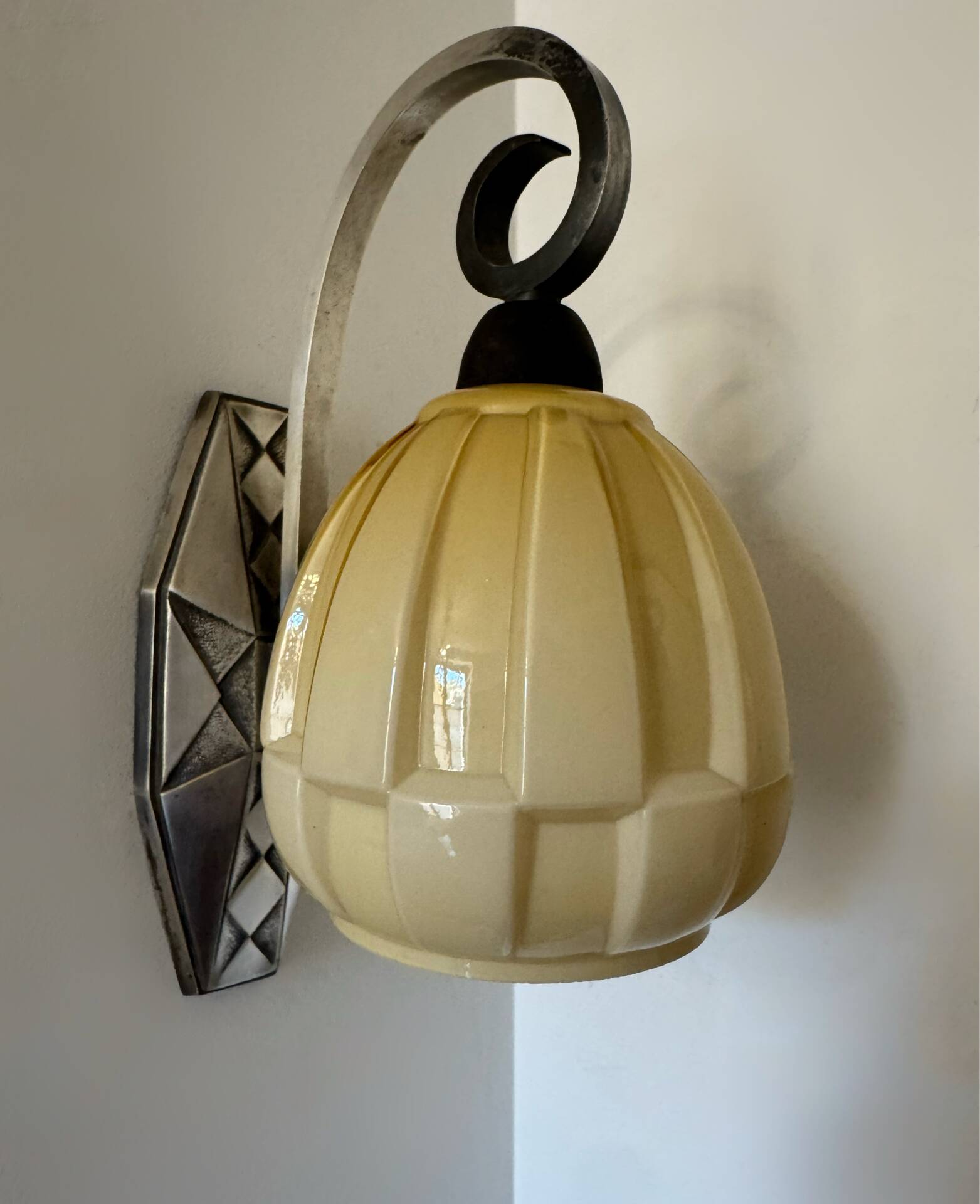 Appliques Art Déco bronze argenté Peuch & Besse