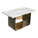 70s marble and aluminum coffee table