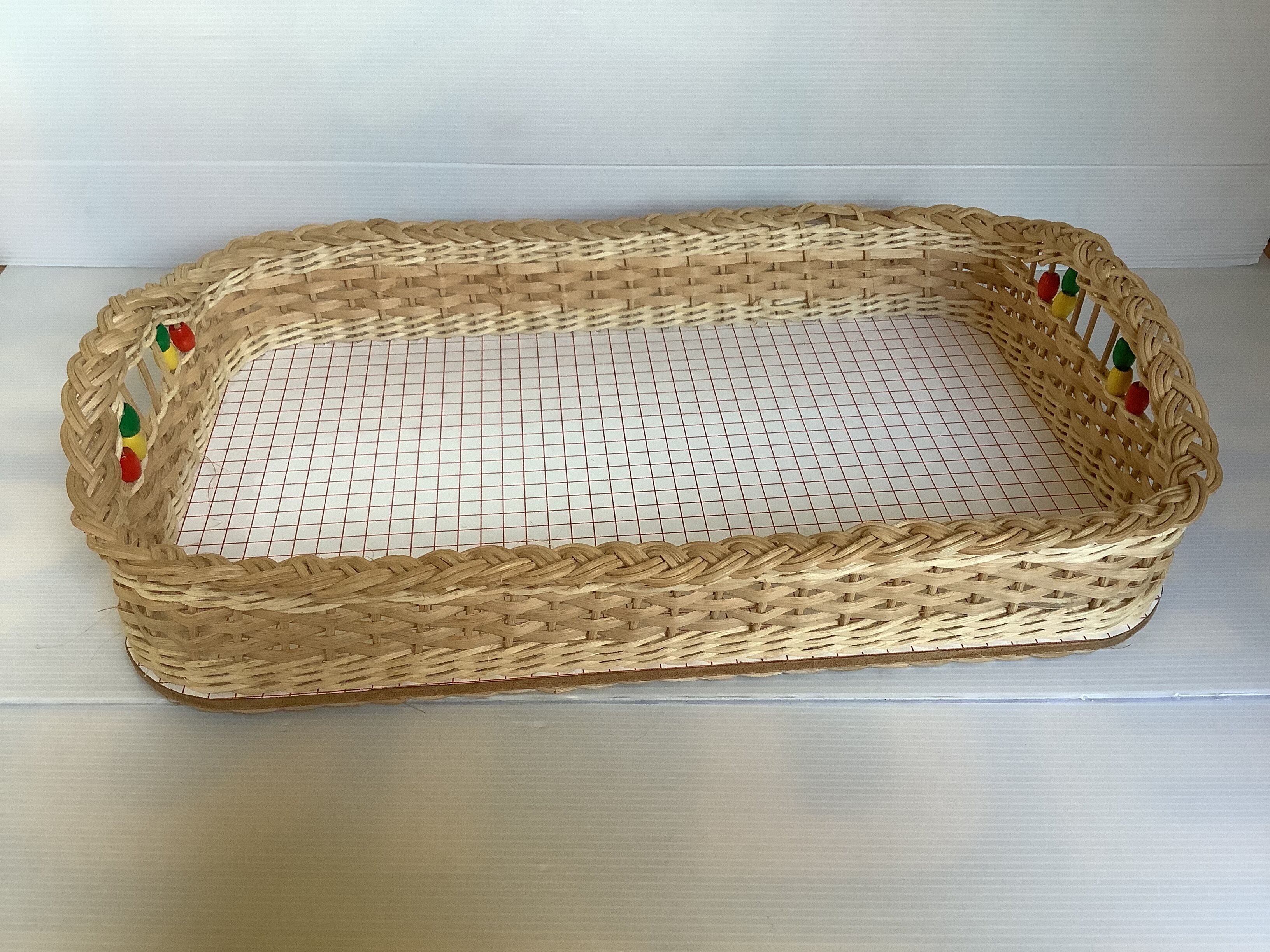 Plateau corbeille osier rotin