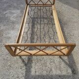 Vintage bed with compass feet from the 1950s