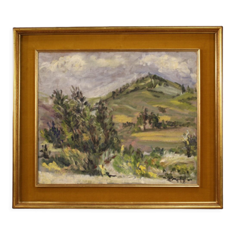 Peinture de paysage signée de style impressionniste