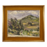 Signed landscape painting in impressionist style