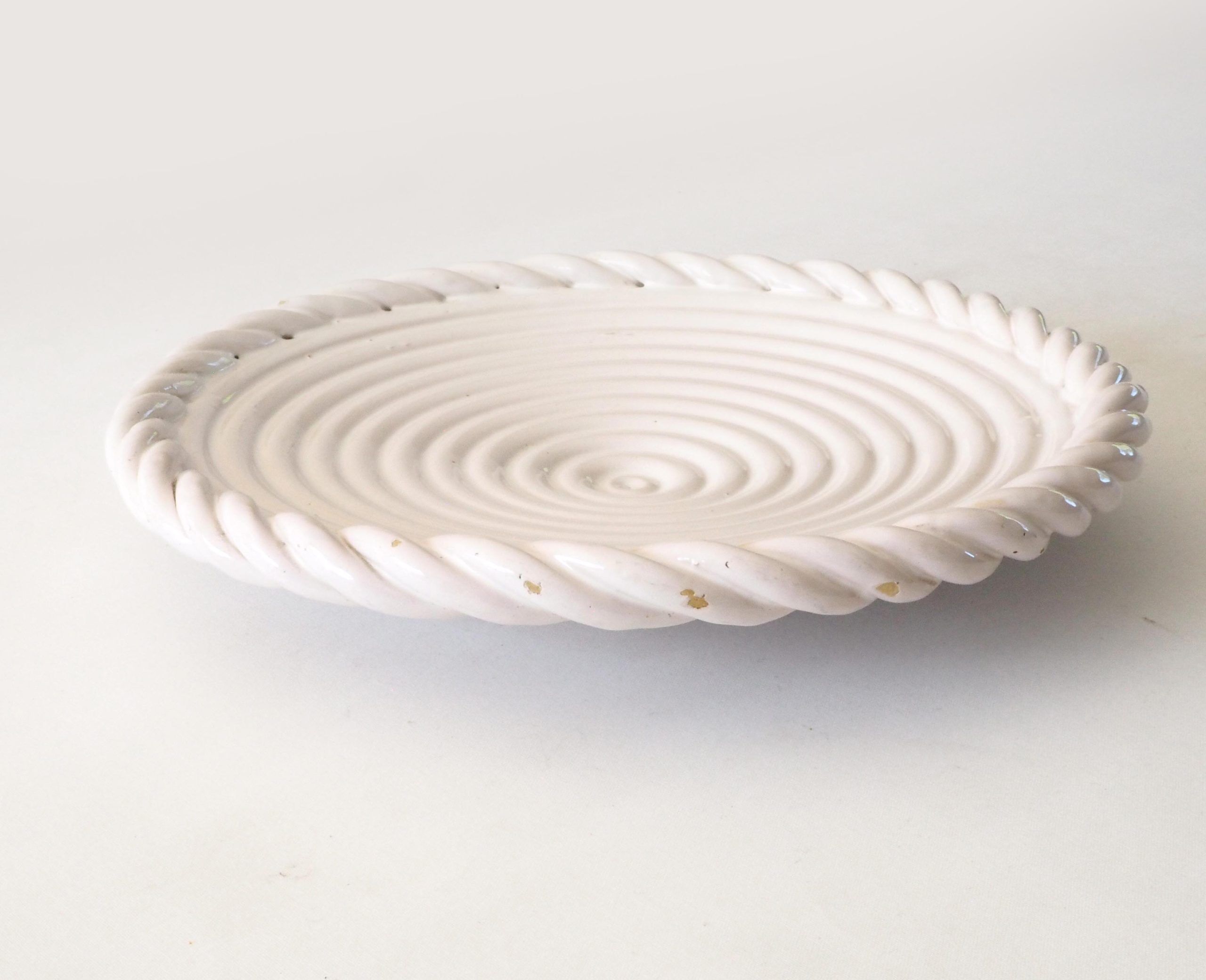 Grand plat spirale Malicorne blanc