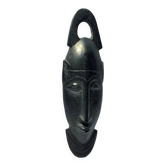 African ebony wood mask - vintage bearded head ethnic africa 22x7