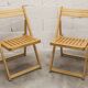 Paire de chaises pliantes Ikea 1970 couleur miel