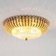 Large vintage brass and glass flush mount light by Palwa