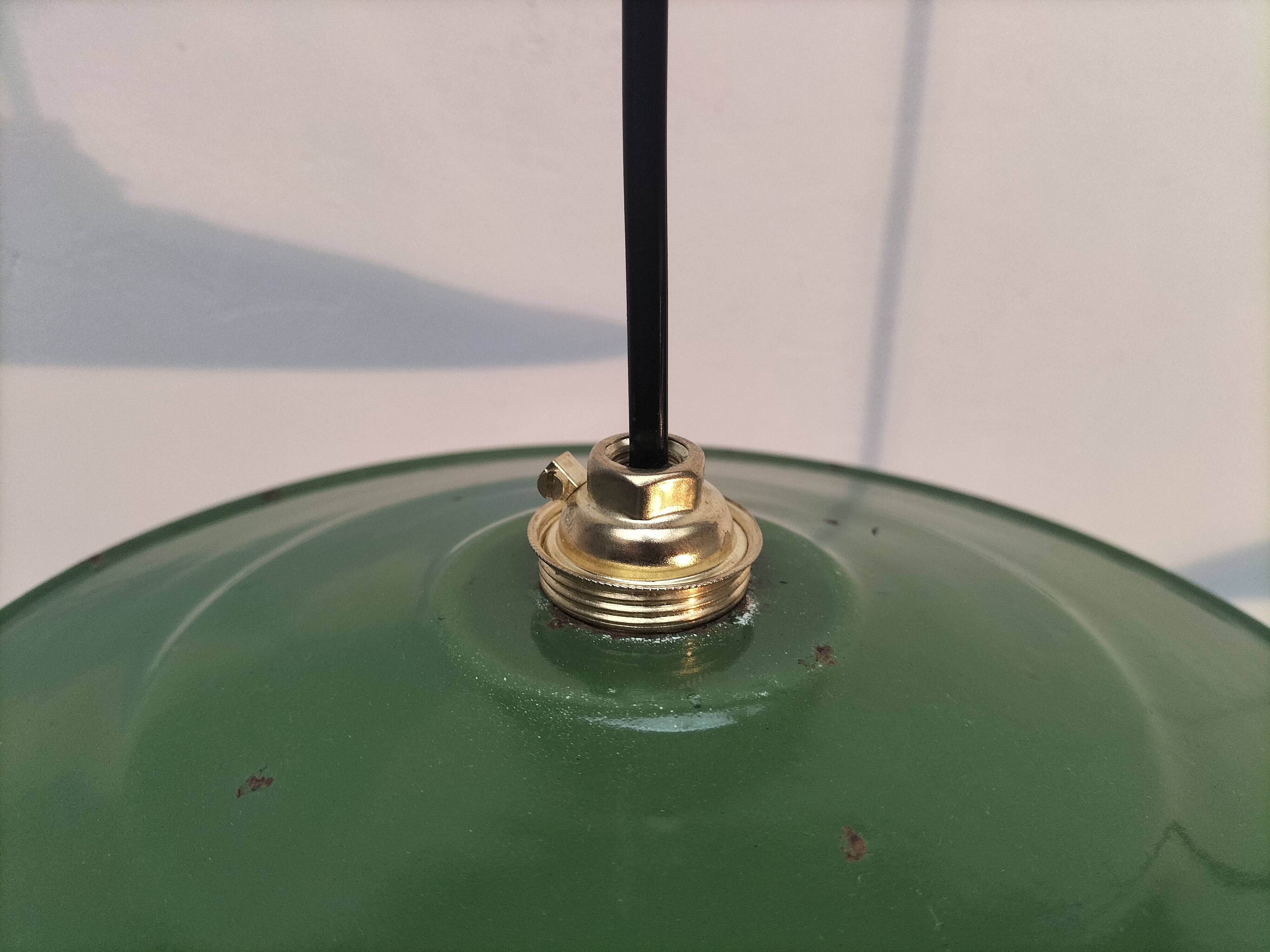 Set of 3 enameled sheet metal pendants