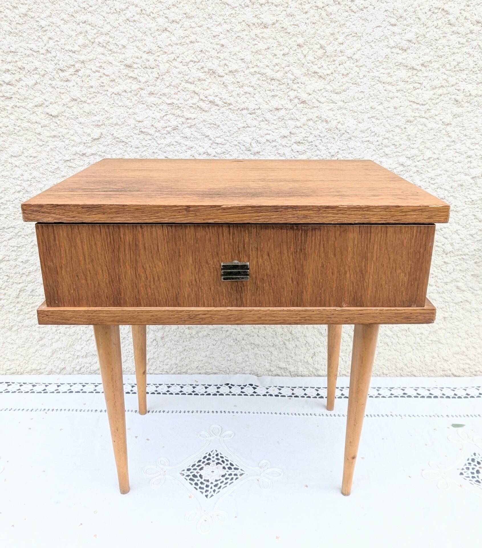 Vintage 50s 60s Minimalist Mid Century Bedside Table