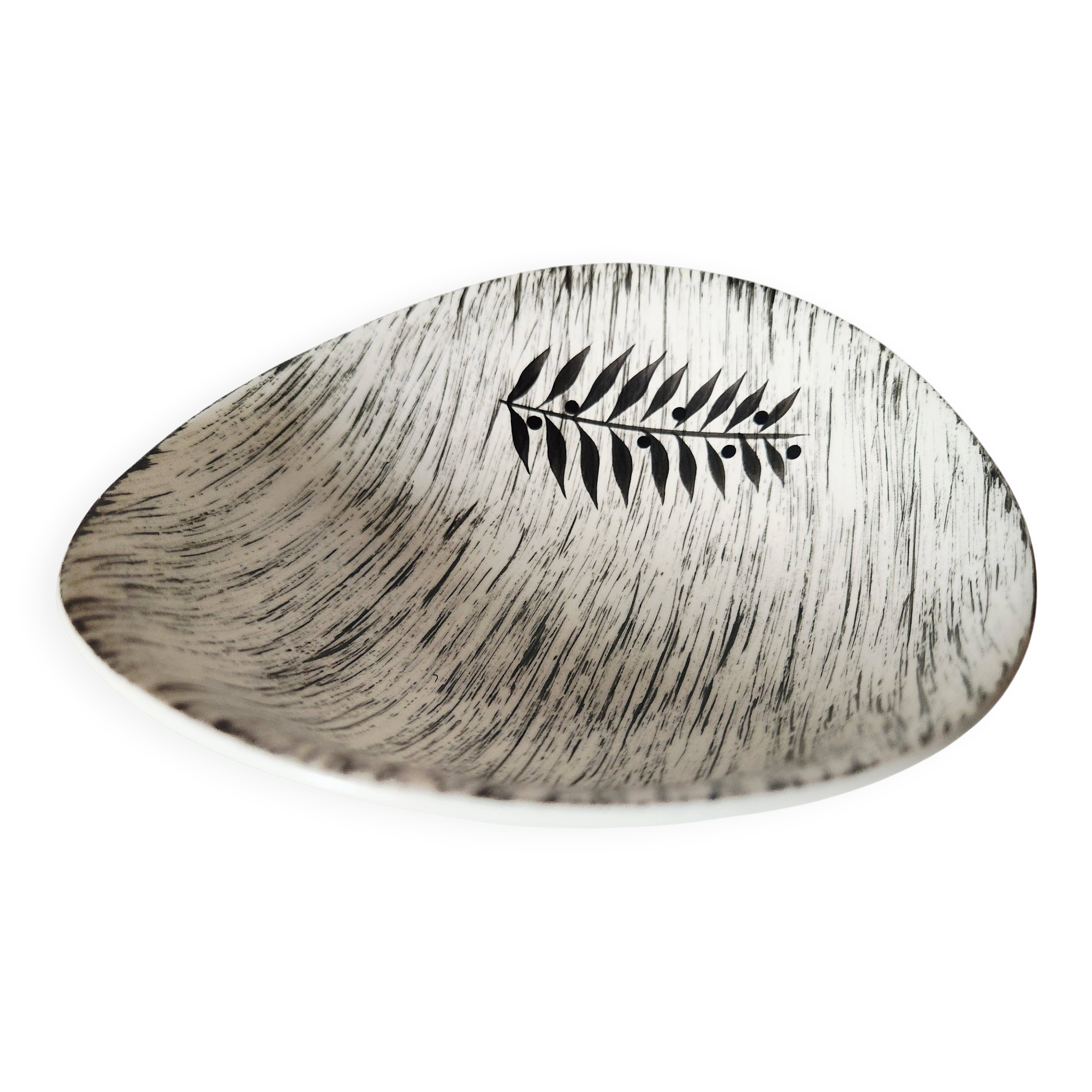 Vintage french 1960s stalins toledo - toledo dessert bowls black olive leaf