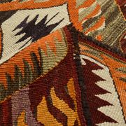 5x9 Dark Red & Cream Turkish Antique Kilim Rug, 150x271Cm