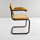 Mid Century Modern B64 Black and Beech Marcel Breuer Cesca Chair Italy 70s