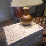 Wooden lamp, fabric cable, cotton lampshade