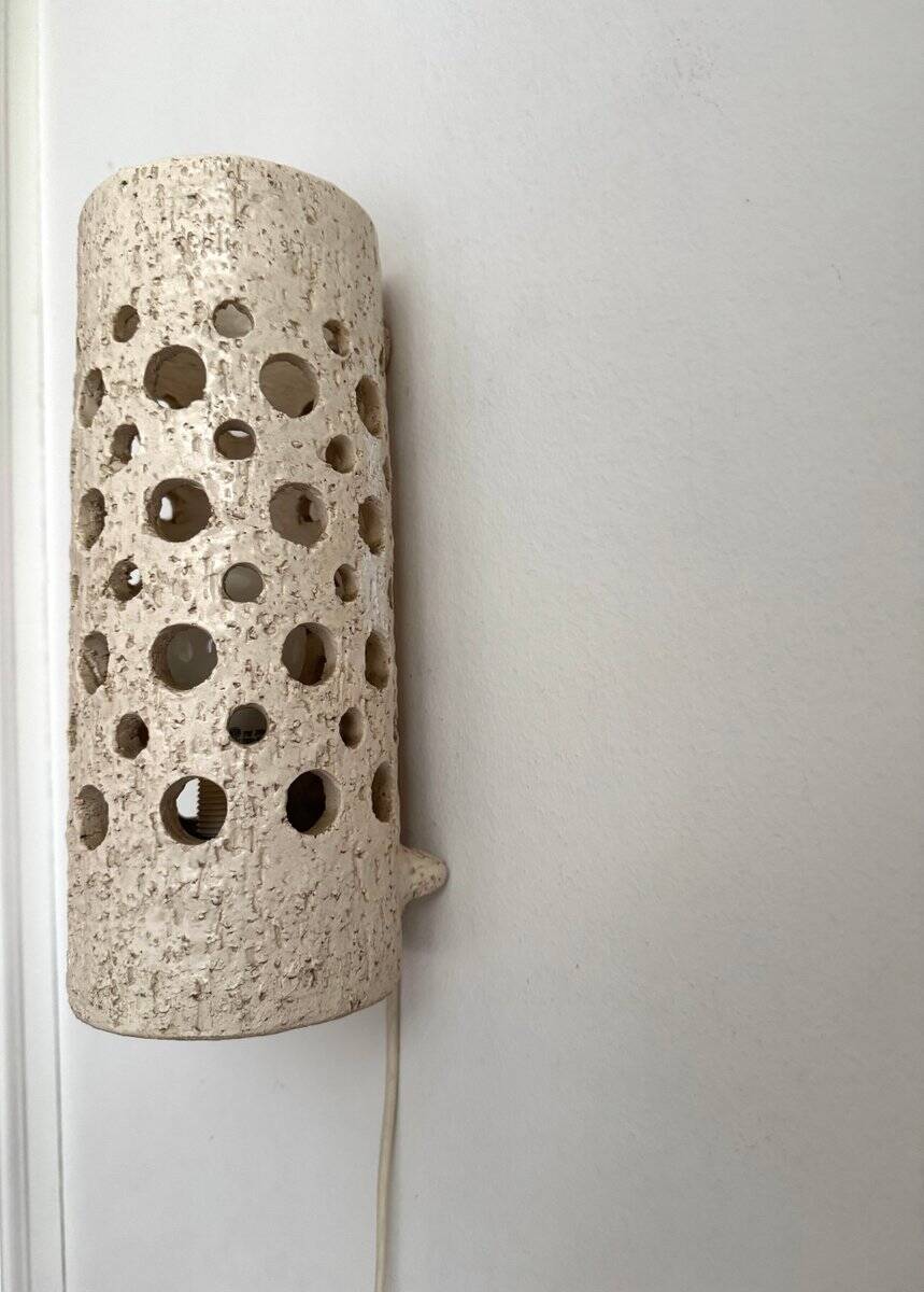 Danish chamotte wall sconce, 1960s